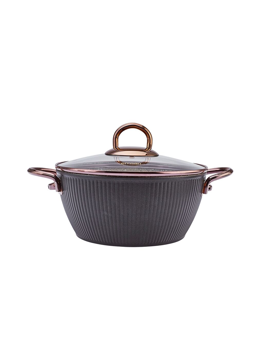 Line 7 Parça Granit Tencere Seti Yeni Siyah Rose-8