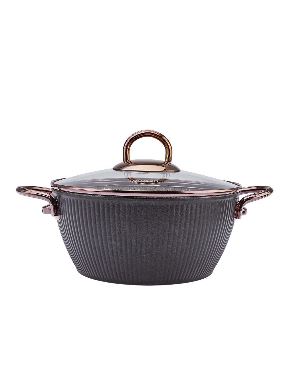 Line 7 Parça Granit Tencere Seti Yeni Siyah Rose-11