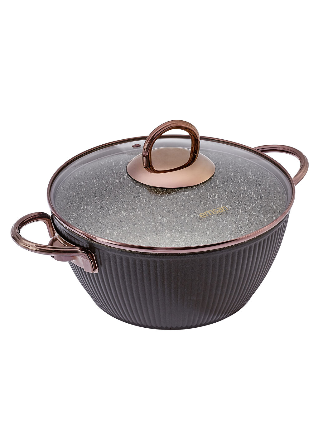 Line 7 Parça Granit Tencere Seti Yeni Siyah Rose-12