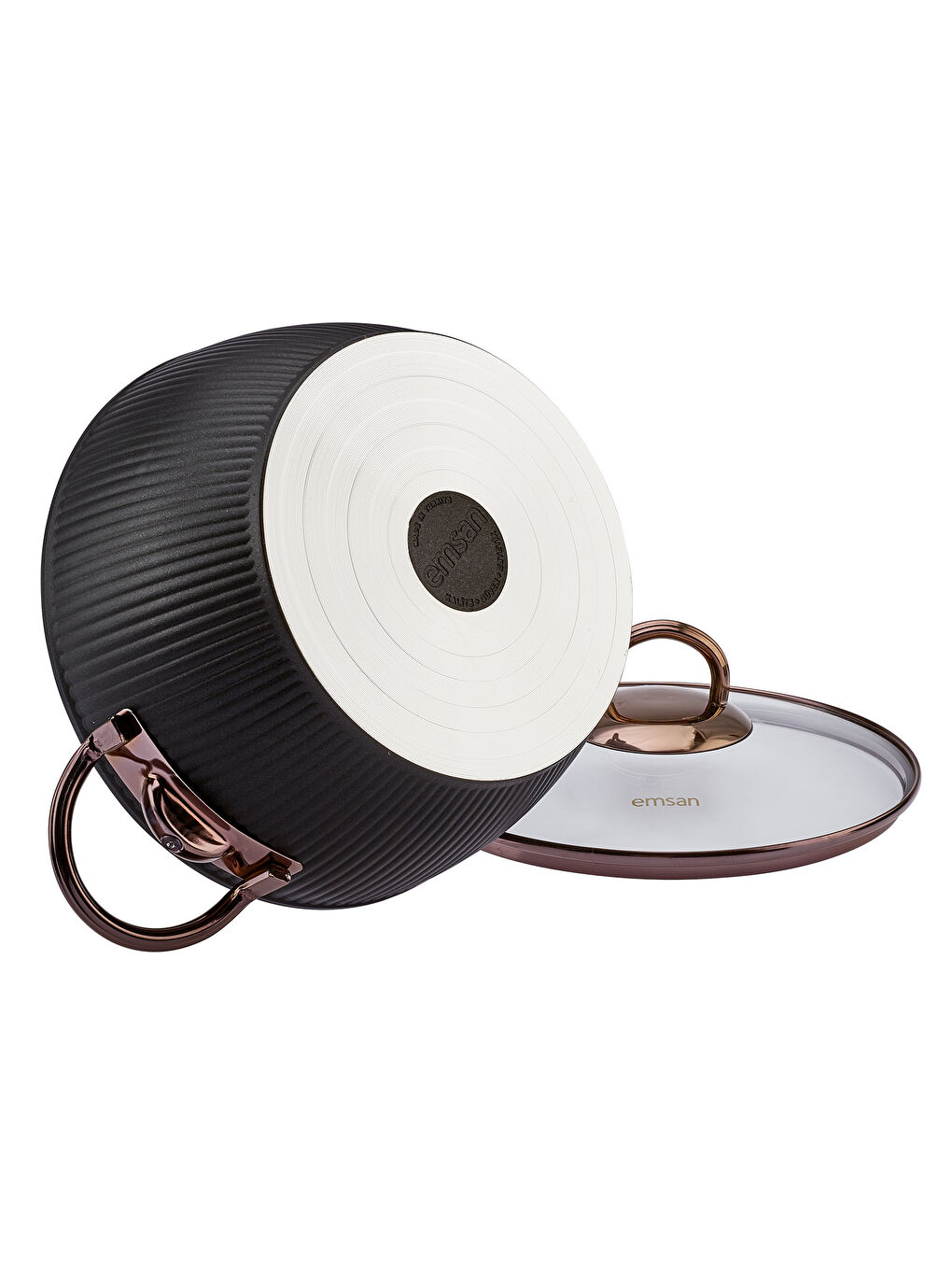 Line 7 Parça Granit Tencere Seti Yeni Siyah Rose-13