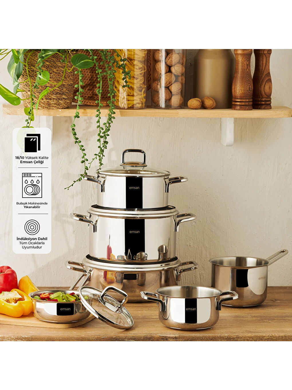 Gri Cocinero 10 Parça Çelik Çeyiz Seti-7