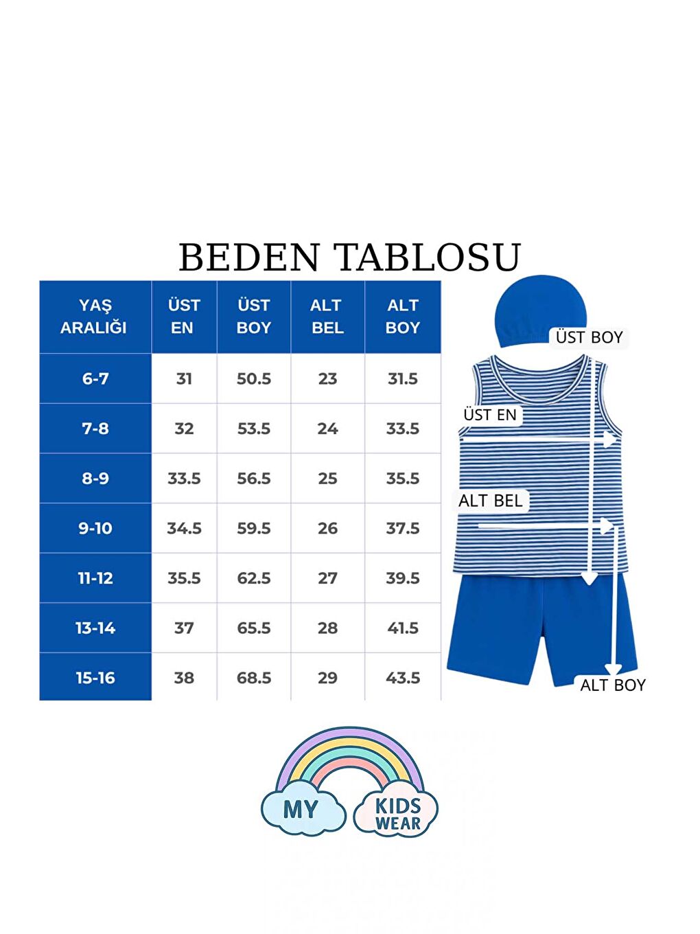 Lacivert Üç Parça Kız Çocuk Kısa Şortlu Mayo-1