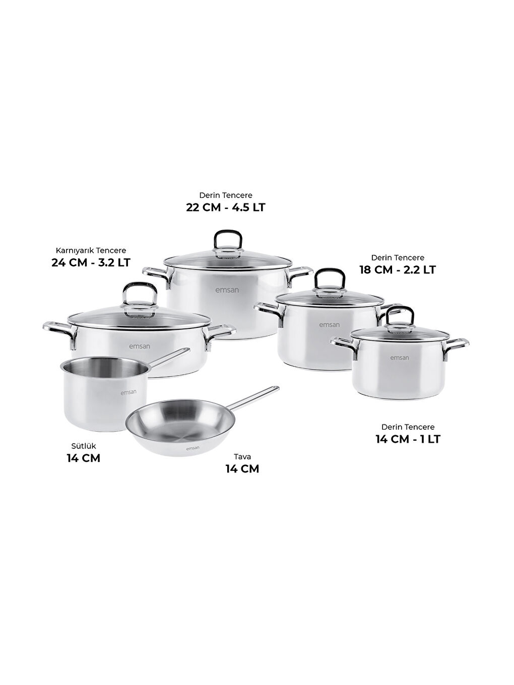 Gri Cocinero 10 Parça Çelik Çeyiz Seti-3