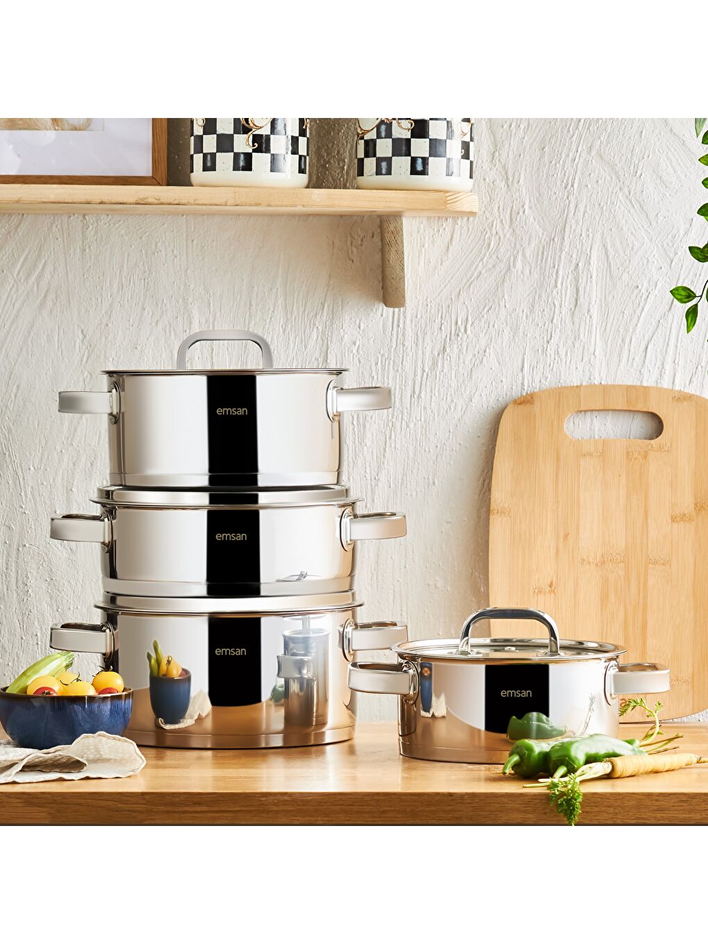 Gri Mimosa 8 Parça Tencere Seti-6