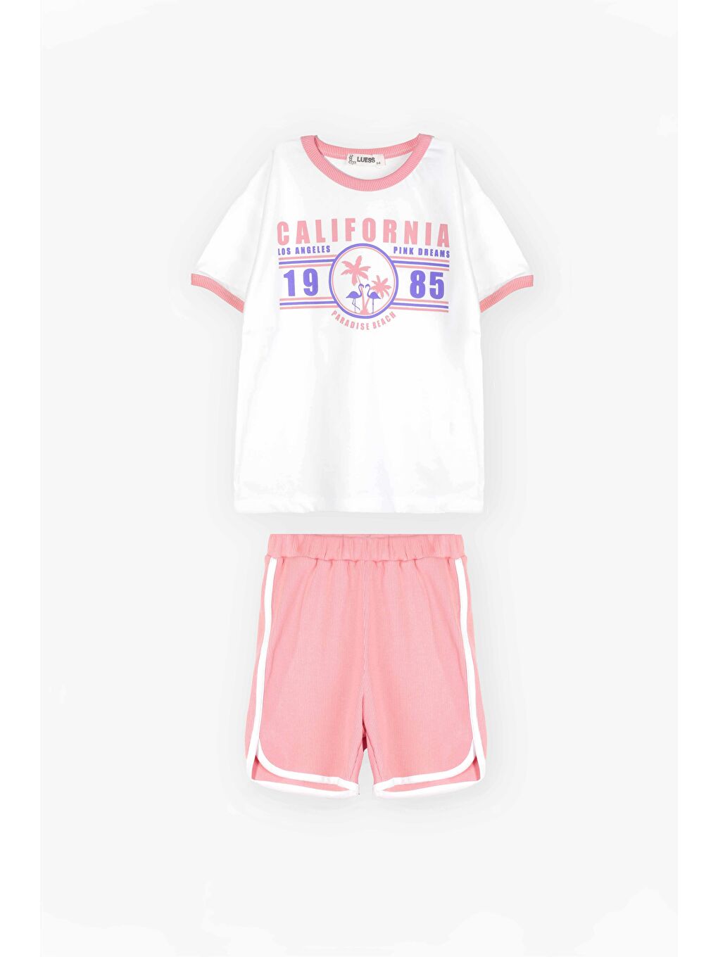 Kız Çocuk Oversize Kalıp Baskılı Alt Üst Takım Pembe (2-3 Yaş 7-8 Yaş)-3