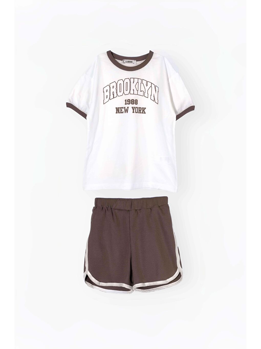 Kahverengi Erkek Çocuk %100 Pamuklu Baskılı Oversize Alt Üst Takım Kahve (2-3 Yaş 7-8 Yaş)