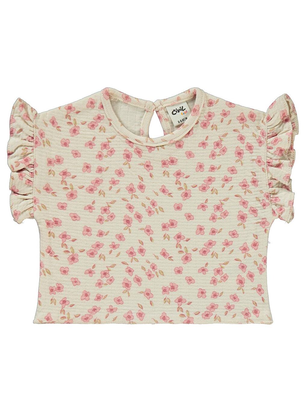 Baby Çiçek Desenli 6-18 Ay Takım - Bej 12-18 Ay-1