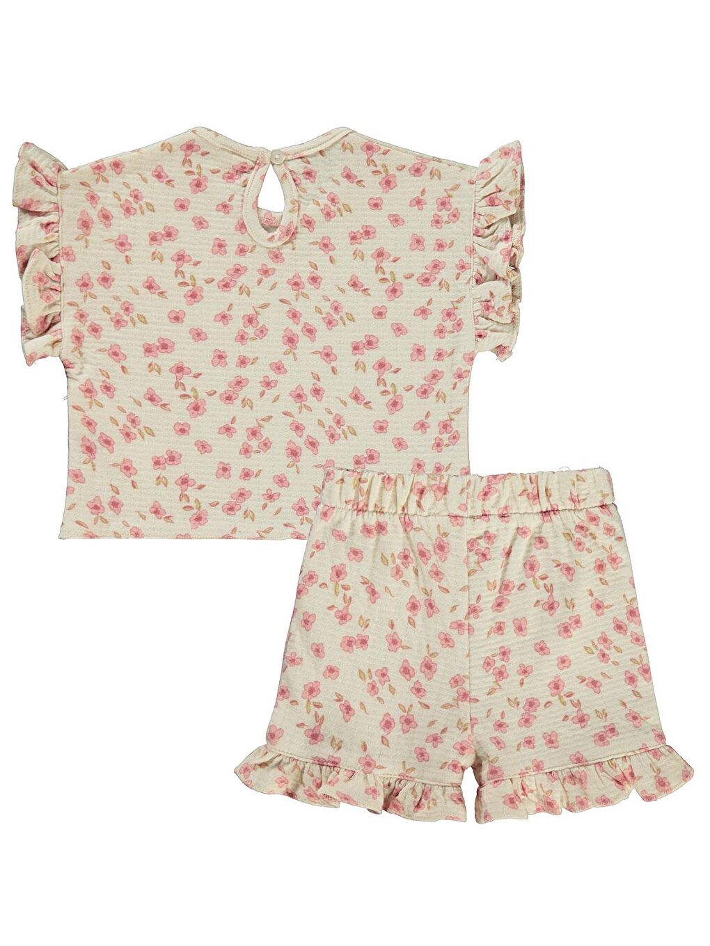 Baby Çiçek Desenli 6-18 Ay Takım - Bej 12-18 Ay-2