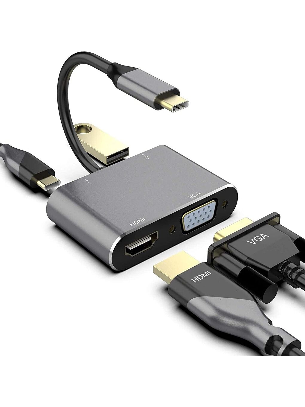 CF02 Macbook Uyumlu Type-C™ To 4K Ultra Hd 1080p Hdmı/ Vga/ Pd Şarj/ USB 3.0 4IN1 Çevirici-2