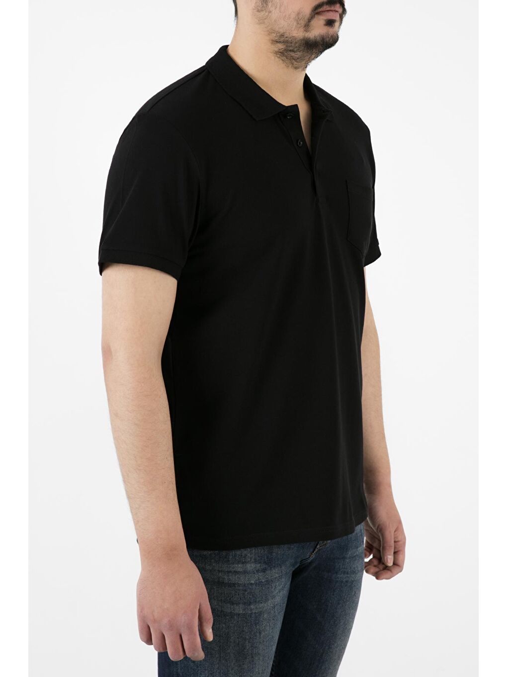 Siyah % 100 Pamuk Düğmeli Polo Tişört 59021271-2