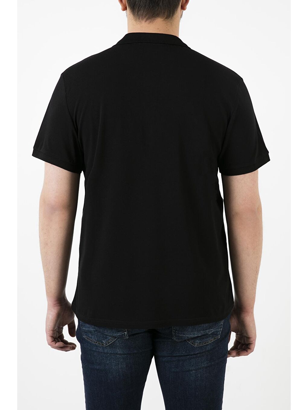 Siyah % 100 Pamuk Düğmeli Polo Tişört 59021271-4