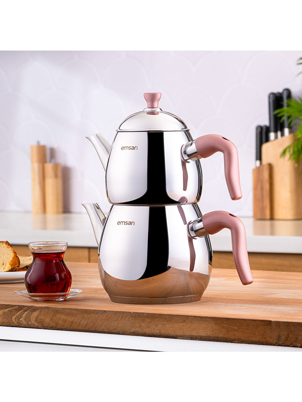 Duru Mini Çaydanlık Takımı Pembe 0.75-1.5 Lt-6