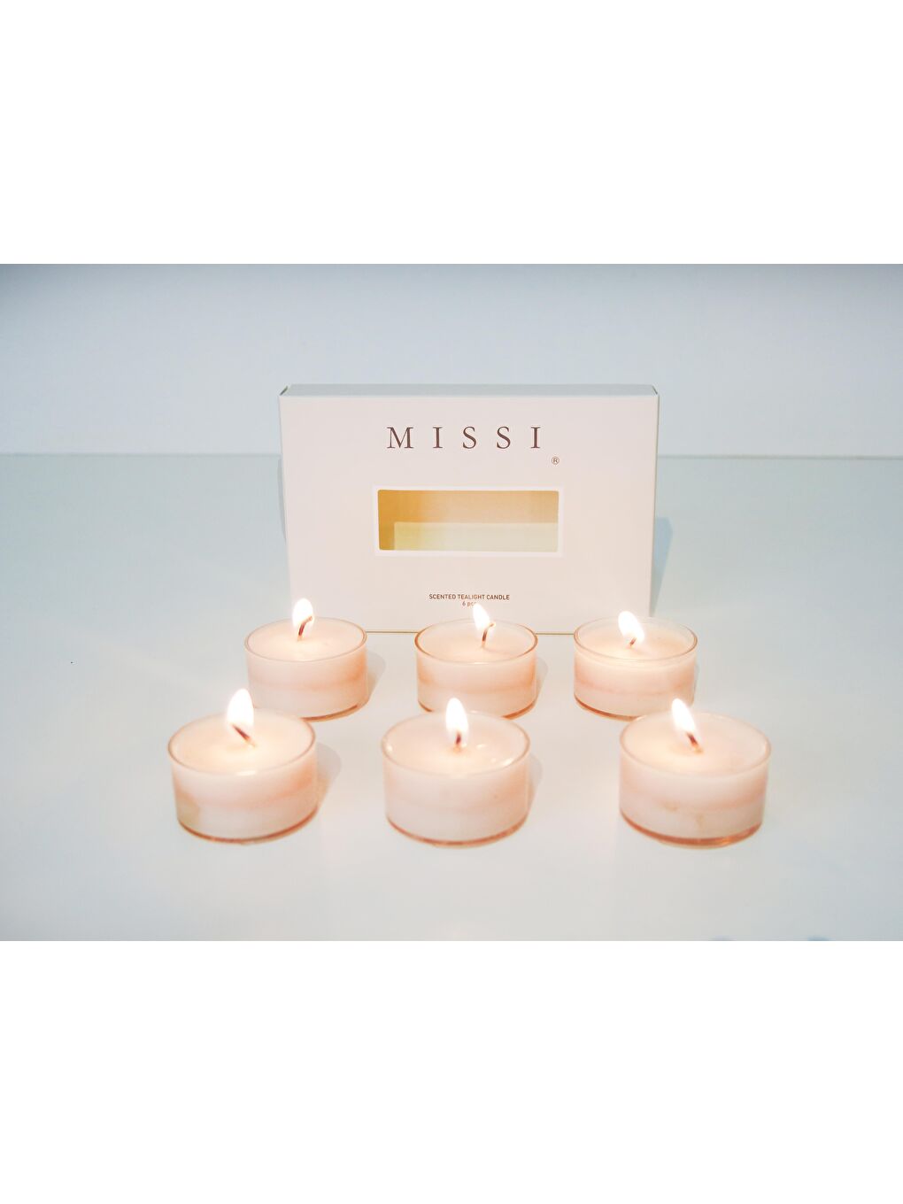 Missi Ekru 6lı Amber Çiçeği Kokulu Bitkisel Tealight Mum Seti - 1