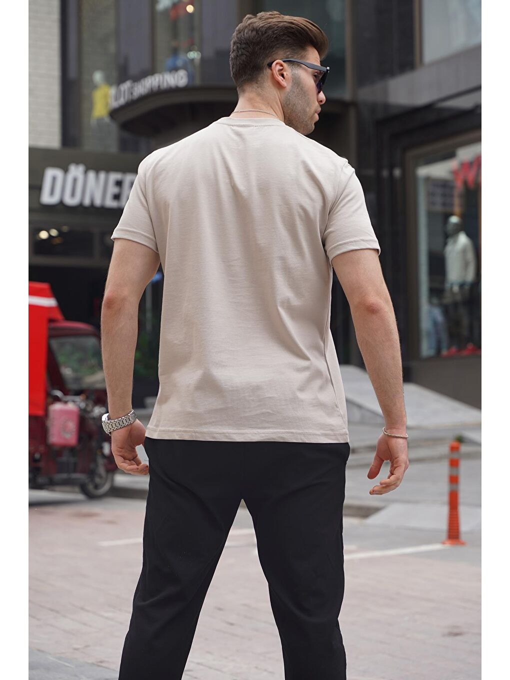 Madmext Taş Rengi Regular Fit Basic Erkek Tişört 6131-1