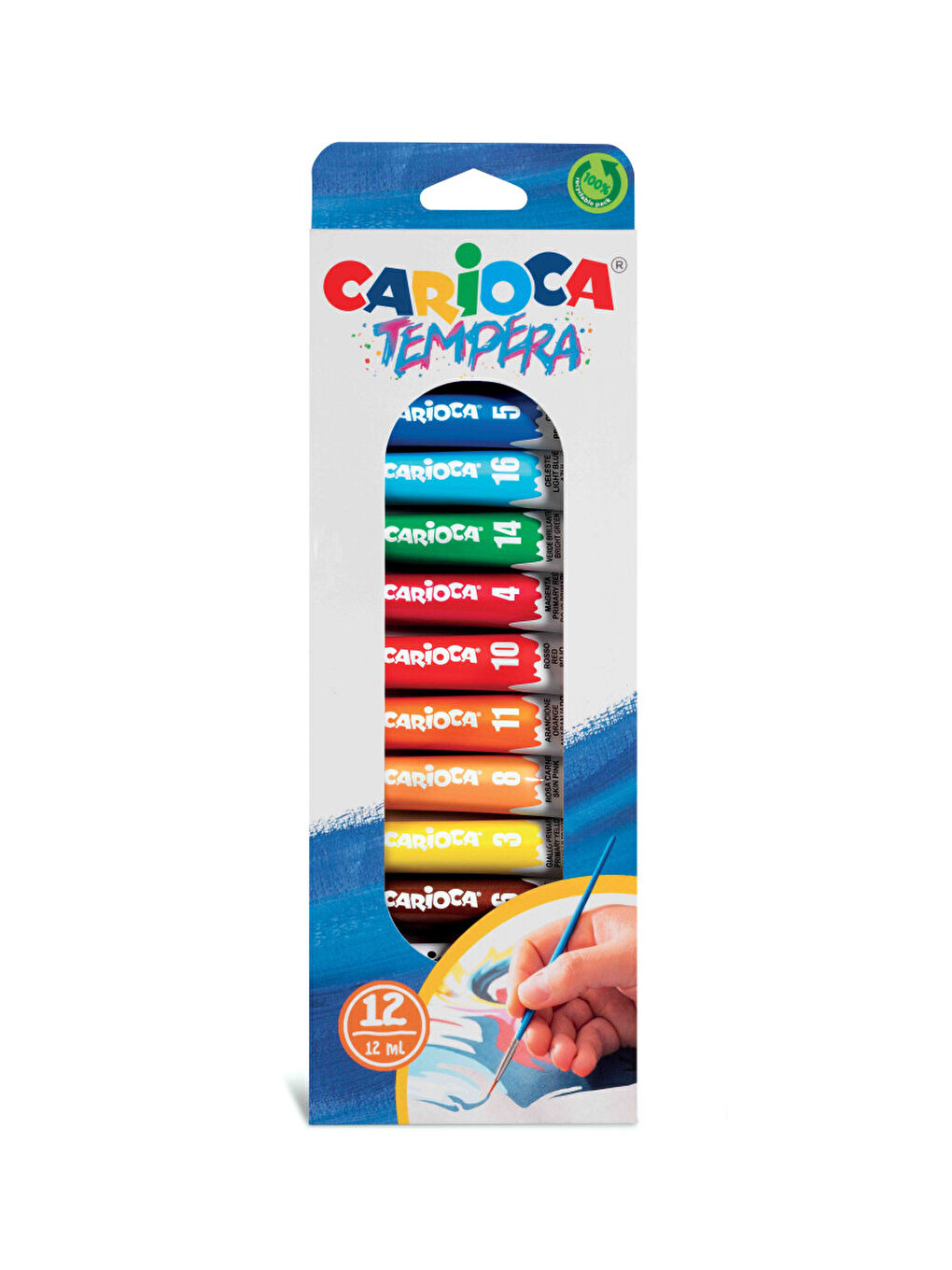 Guaj Boya (Süper Yıkanabilir) Metal Tüpte (12 Renk x 12ml)