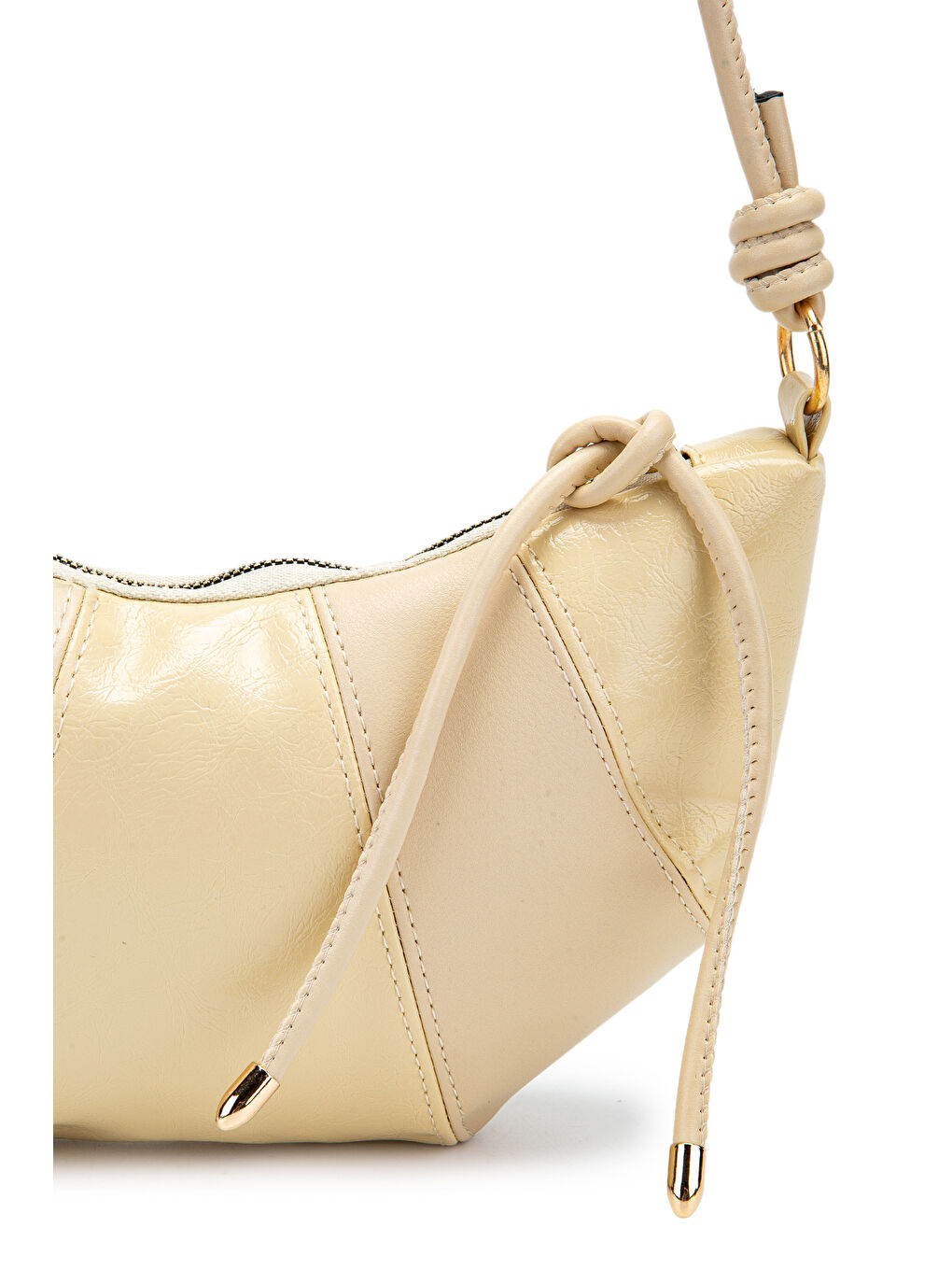 İp Sarkıt Detaylı Suni Deri Bohem Tarz Wade Kadın Çapraz Çanta Tereyağ Sarısı-1