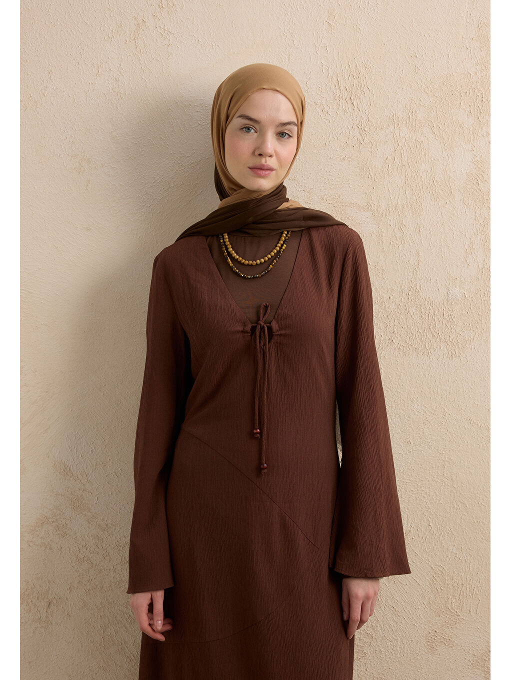 Kahverengi Kahve-camel Modal Degrade Şal-3