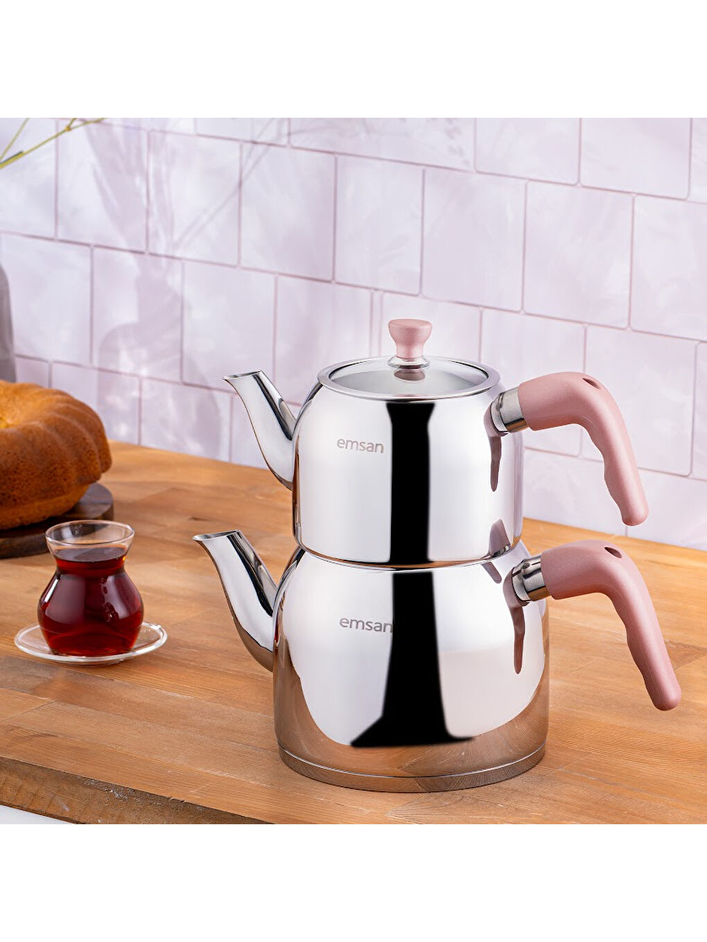 Amelia Midi Çaydanlık Takımı Pembe 1.00-2.00 Lt.-6