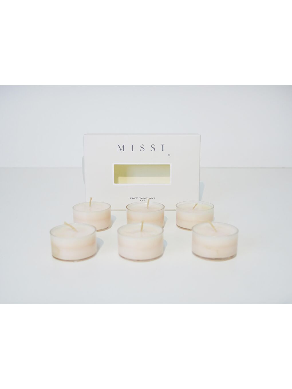 Missi Ekru 6lı Amber Çiçeği Kokulu Bitkisel Tealight Mum Seti - 3