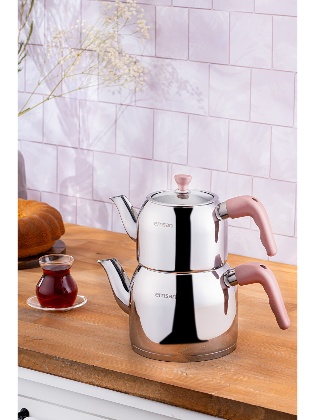 Amelia Midi Çaydanlık Takımı Pembe 1.00-2.00 Lt.-1