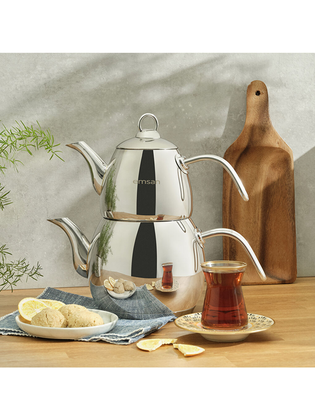 Gri Cordoba Maxi Çaydanlık Takımı 1.1 - 2.1 Lt-7