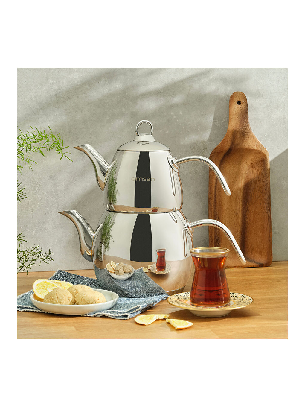 Gri Cordoba Maxi Çaydanlık Takımı 1.1 - 2.1 Lt-3