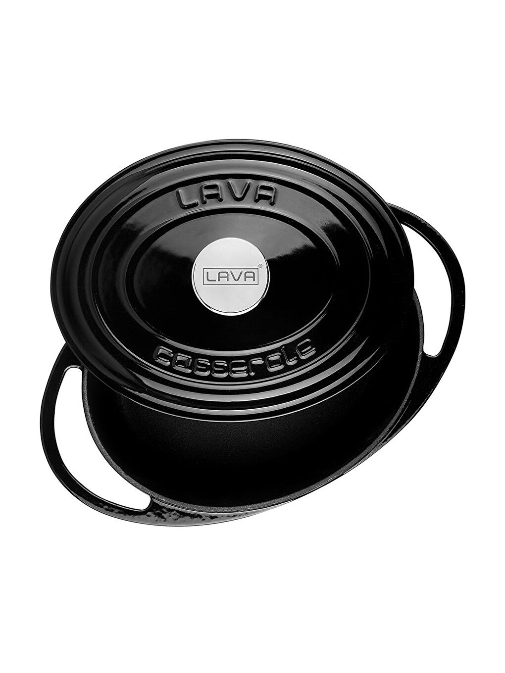 Siyah Oval Tencere Döküm Demir Kapak Heritage Serisi Ölçü 22x28cm.-2
