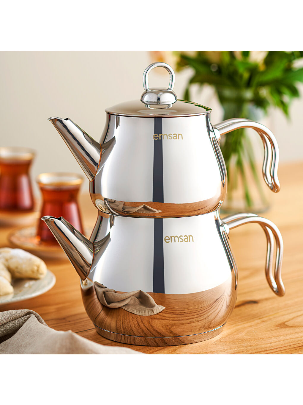 Gri Lina Midi Çaydanlık Takımı İnox 1 - 1.6 Lt-6