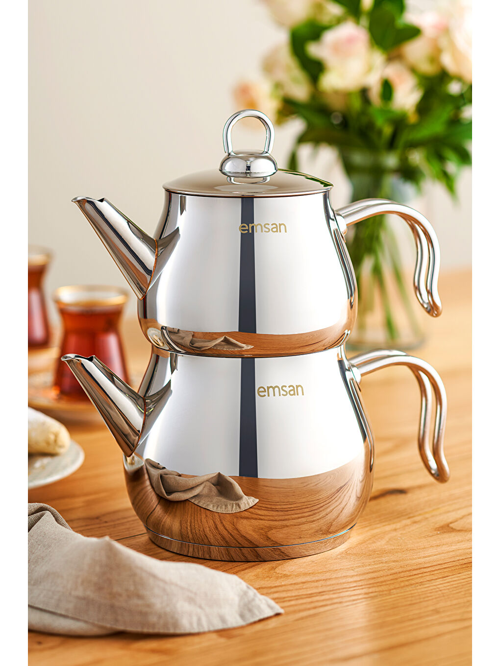 Gri Lina Midi Çaydanlık Takımı İnox 1 - 1.6 Lt-8