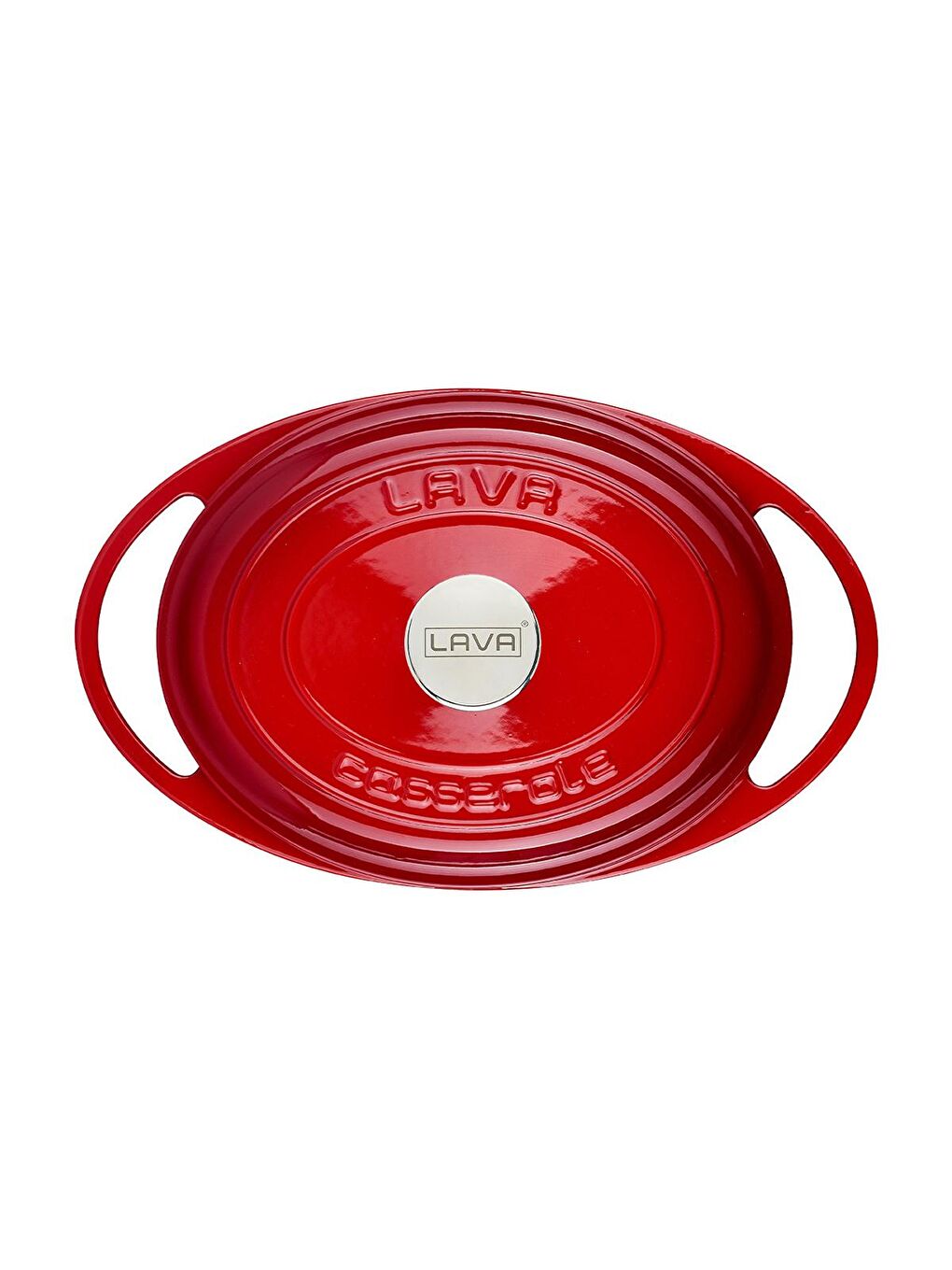 Kırmızı Oval Tencere Döküm Demir Kapak Heritage Serisi Ölçü 22x28cm.-1