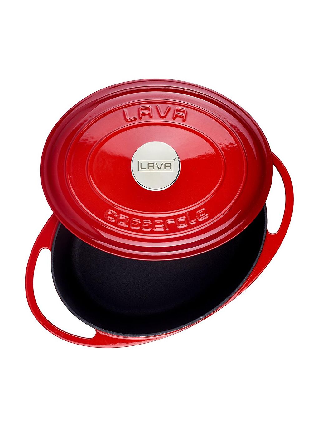 Kırmızı Oval Tencere Döküm Demir Kapak Heritage Serisi Ölçü 22x28cm.-2