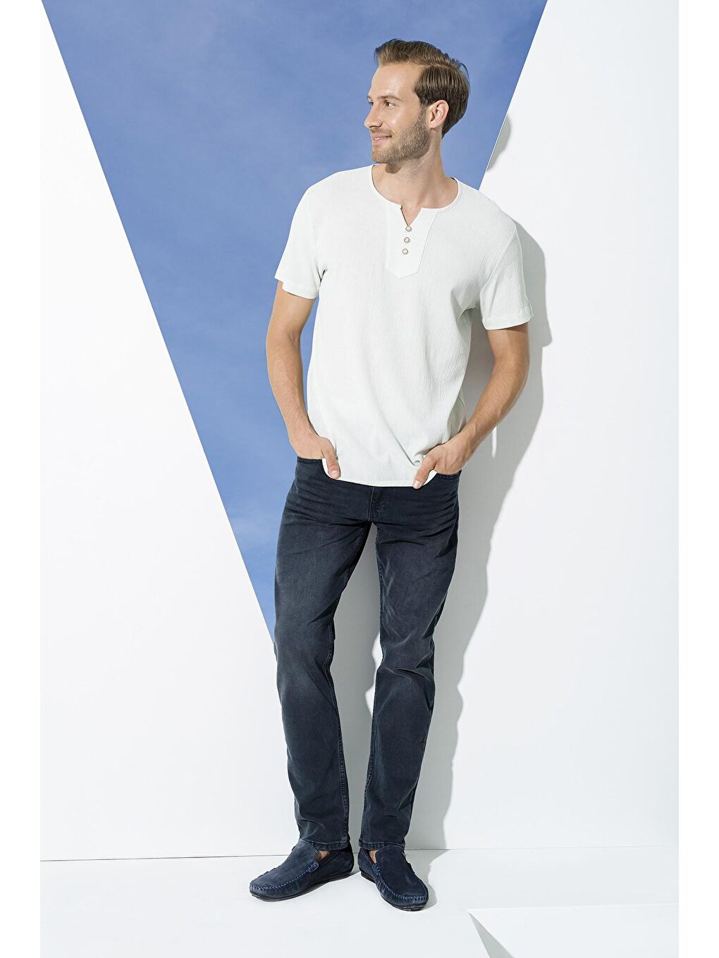 Turkuaz Organik 3 Düğme Kısakol Yeşil %100 Pamuk Gömlek-3