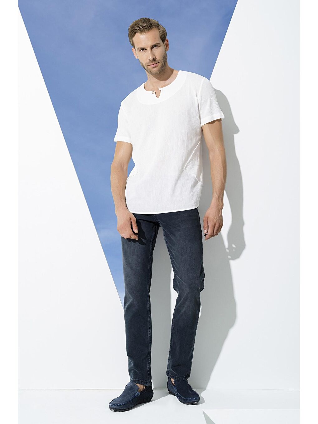 Organik Tek Düğme Kısakol Beyaz %100 Pamuk Gömlek