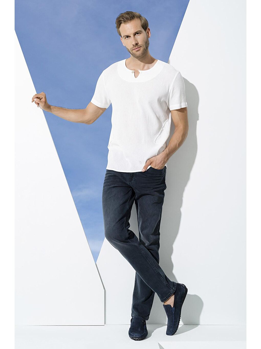 Organik Tek Düğme Kısakol Beyaz %100 Pamuk Gömlek-2