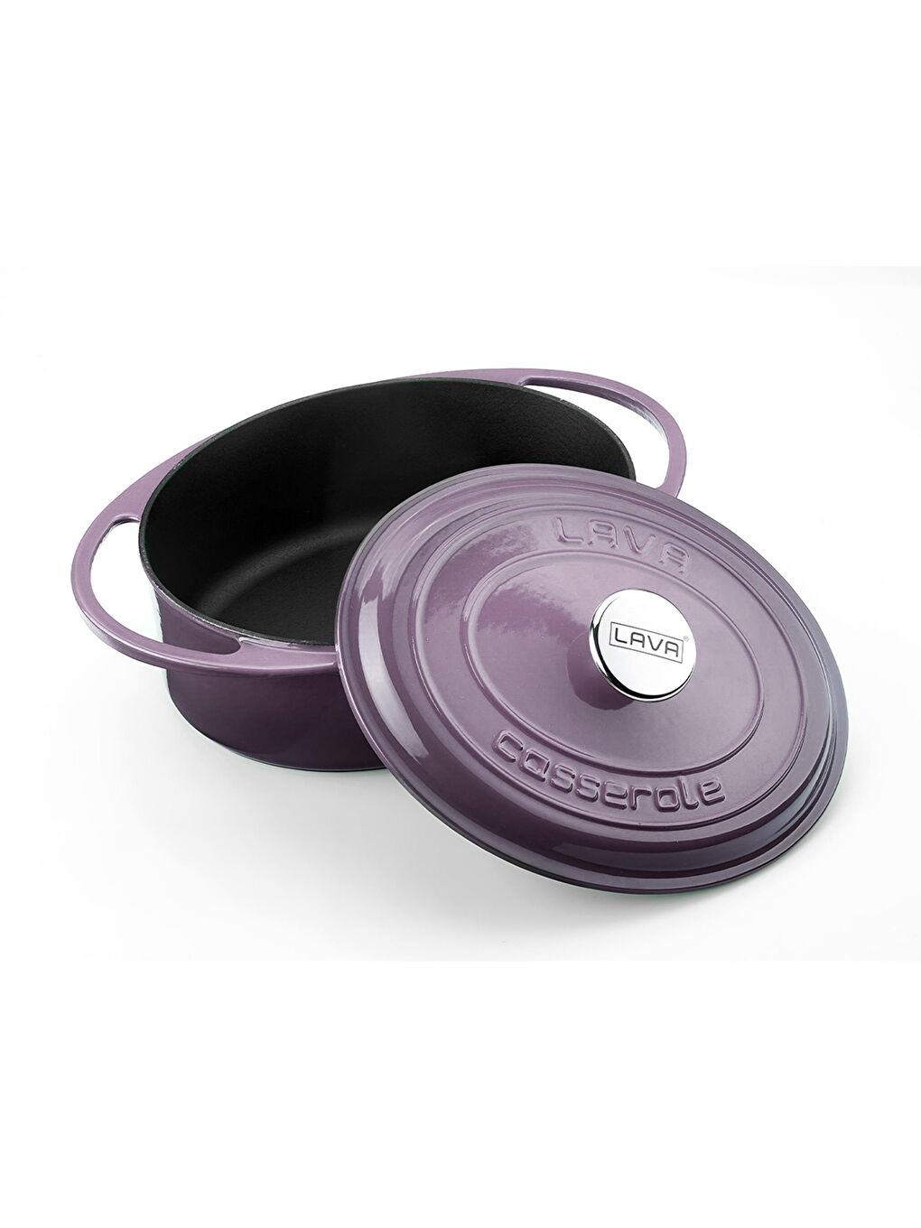 Mor Oval Tencere Döküm Demir Kapak Heritage Serisi Ölçü 22x28cm.-3