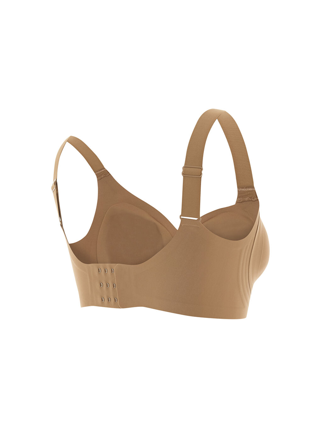 Kahverengi Dikişsiz İz Yapmaz Balensiz Toparlayıcı Çıkarılabilir Pedli Geniş Askılı Konfor Sütyen-2