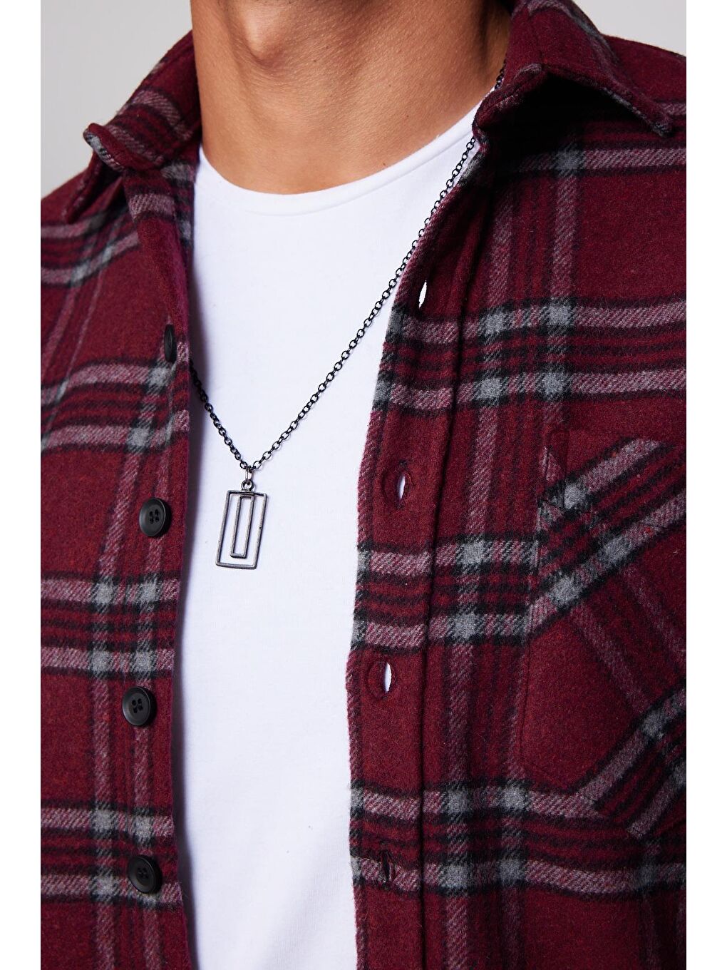 Karışık Erkek Regular Fit Klasik Kesim Tek Cepli Kareli Kışlık Oduncu Gömlek-3