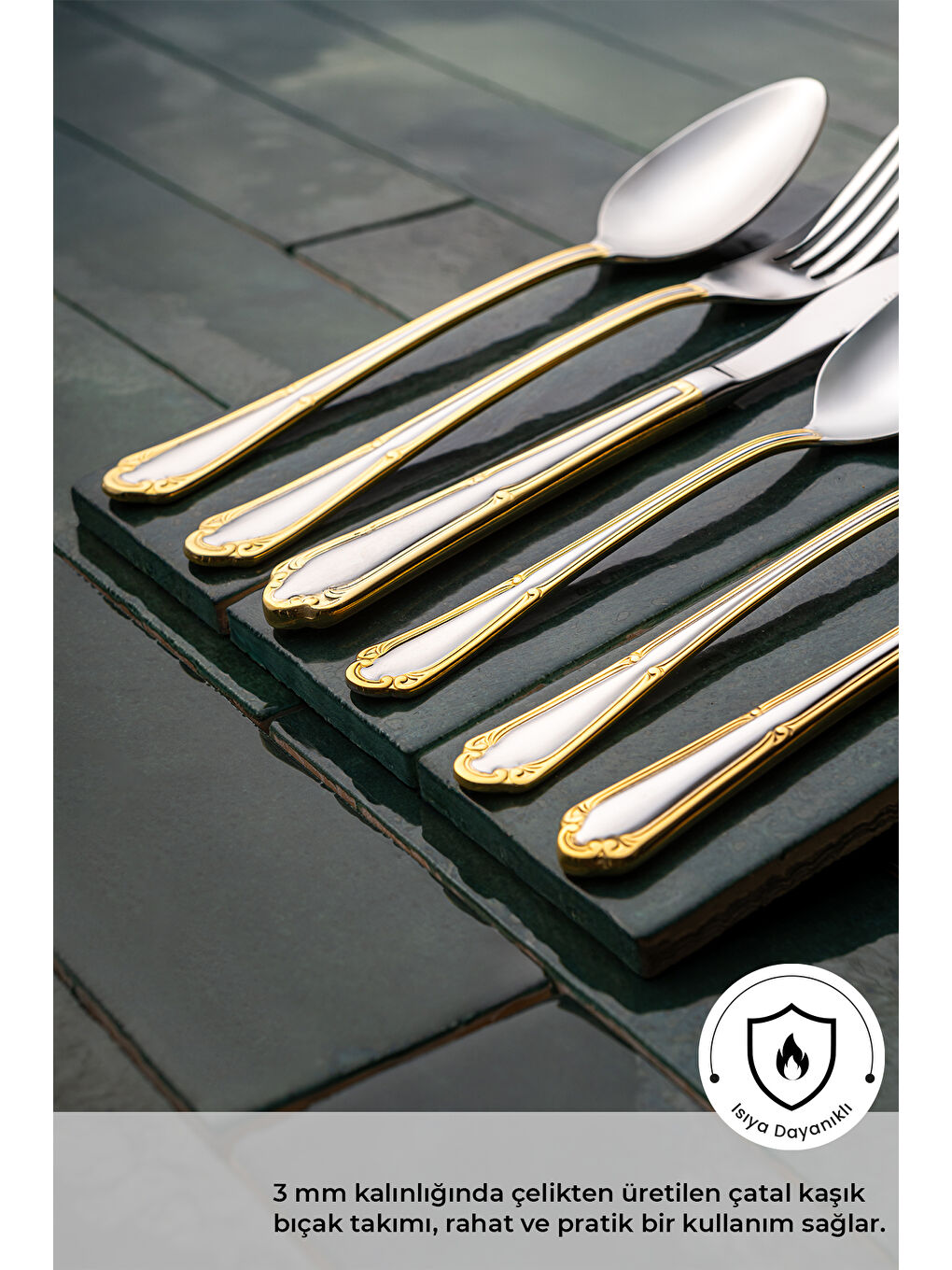 Gri Elegance Göksu Gold 84 Parça 12 Kişilik Lüks Kutulu Çatal Kaşık Bıçak Seti-3