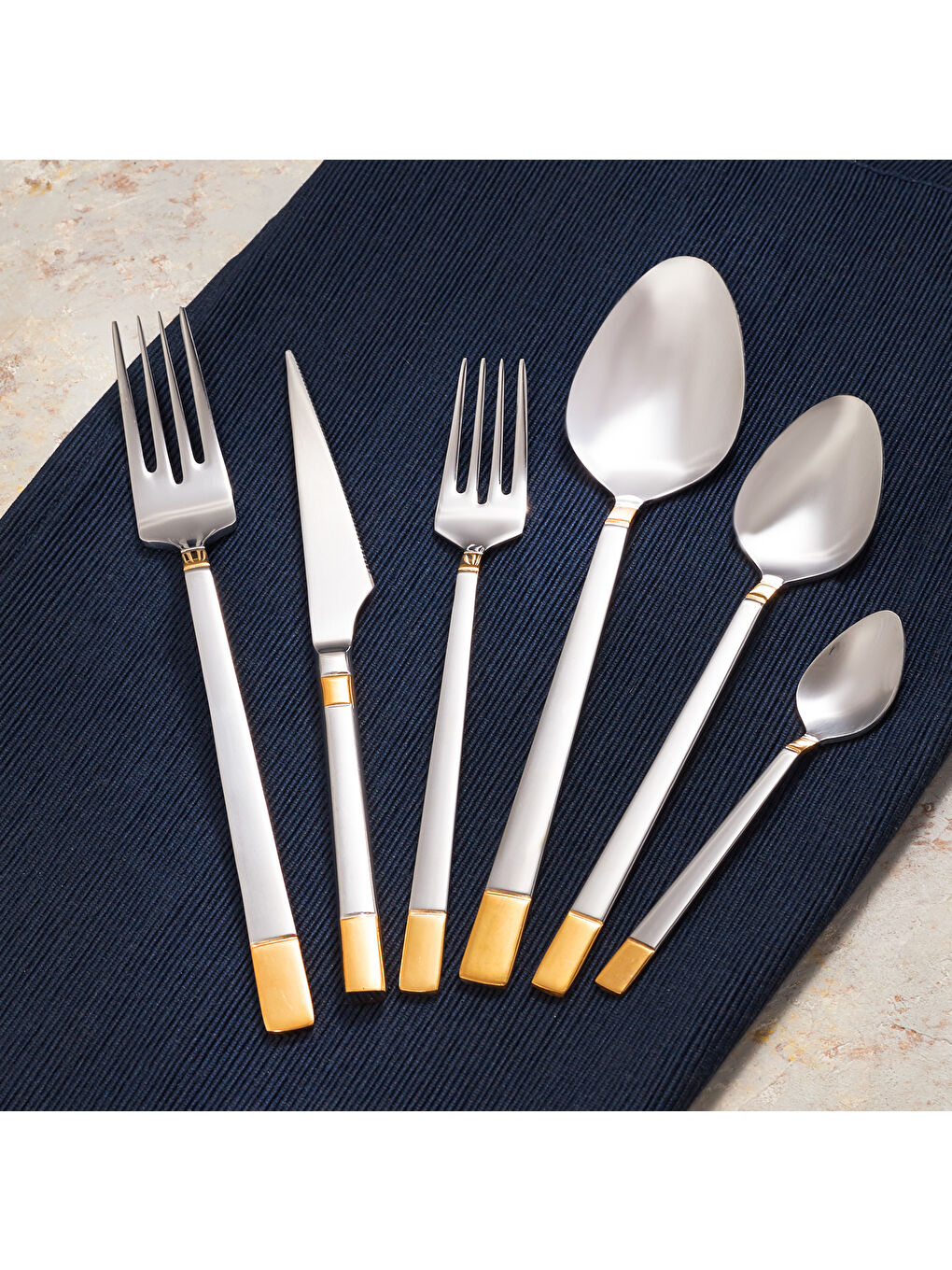 Gri Elegance Duru Gold 84 Parça 12 Kişilik Lüks Kutulu Çatal Kaşık Bıçak Takımı-6