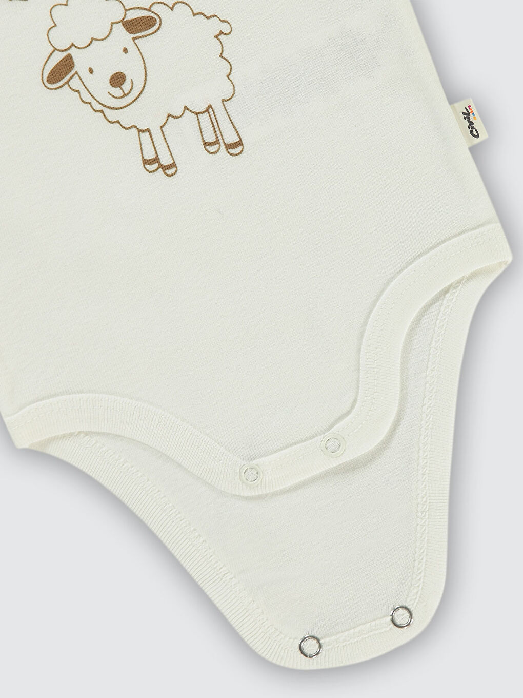 Civil Baby Bebek Çıtçıtlı Badi 1-36 Ay Ekru - 2