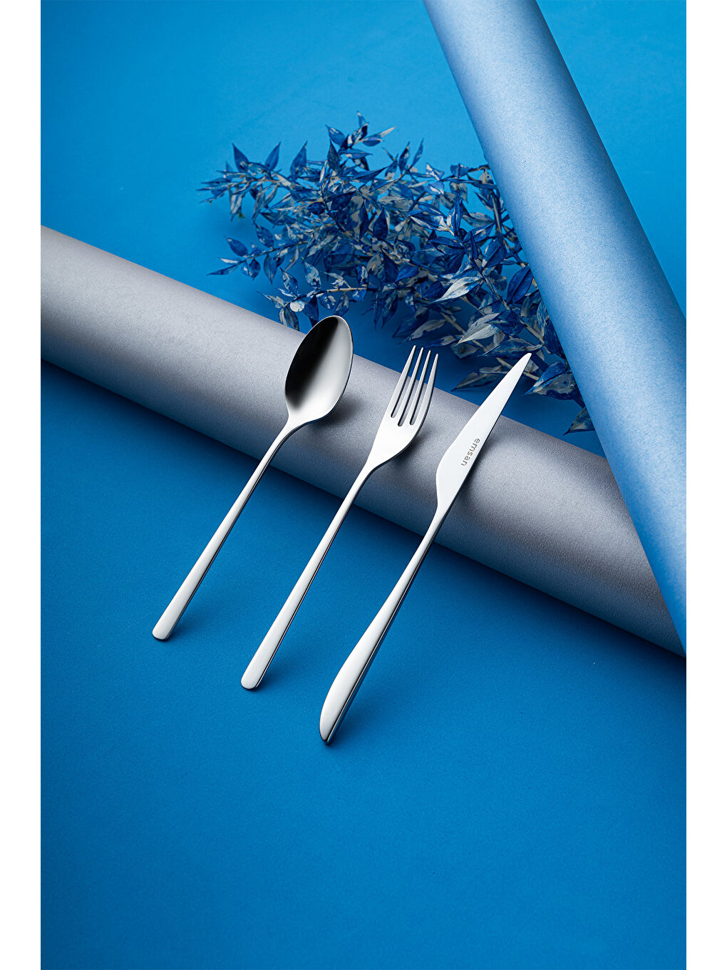 Gri Bello 18 Parça 6 Kişilik Tatlı Çatal Kaşık Bıçak Takımı-5