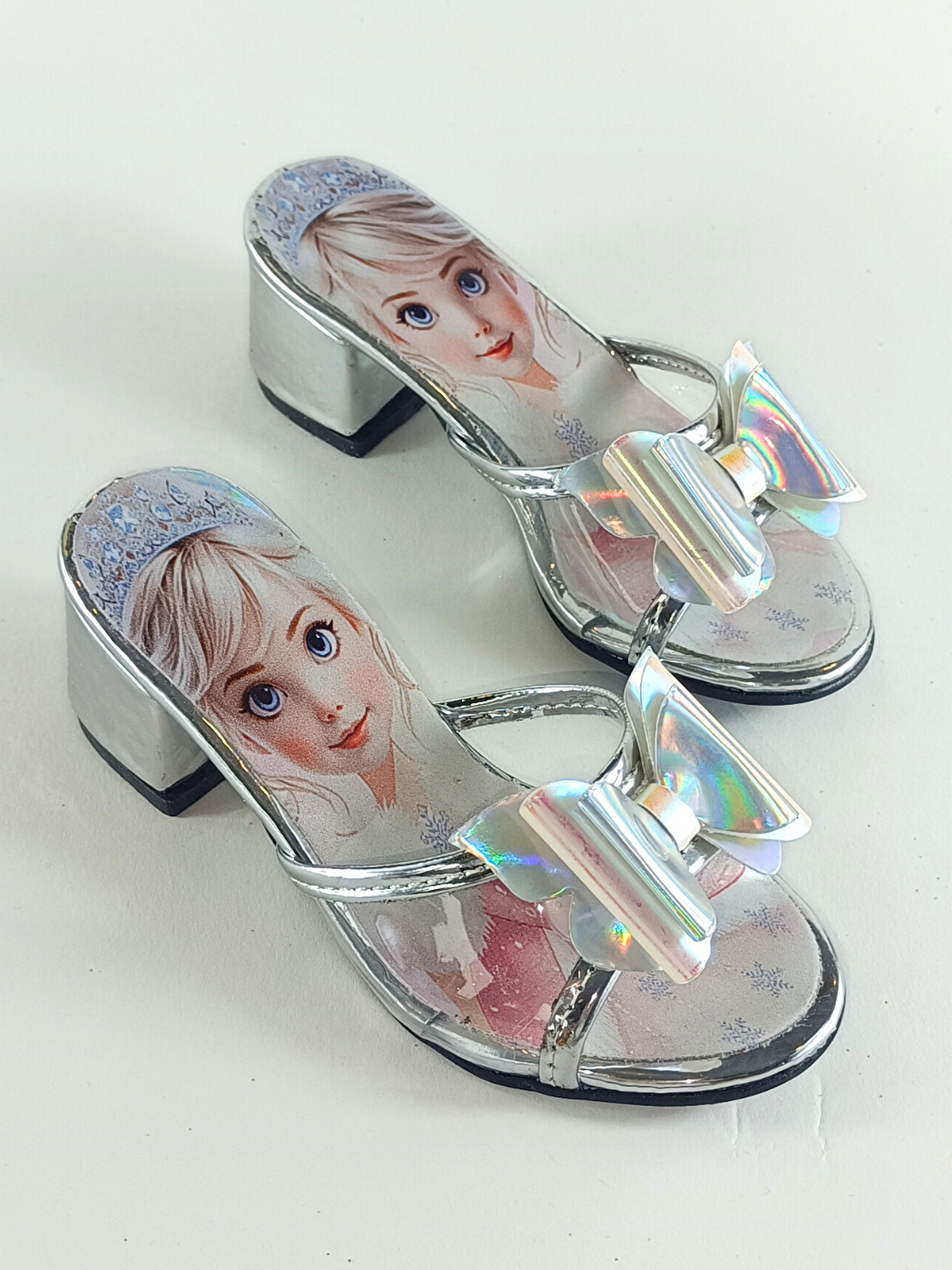 Gri Snow Prenses Kız Çocuk Topuklu Terlik-1