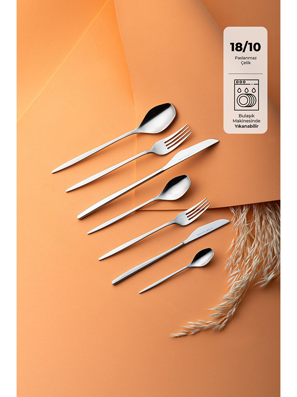 Gri Alisa 84 Parça 12 Kişilik Kutulu Çatal Kaşık Bıçak Takımı-1