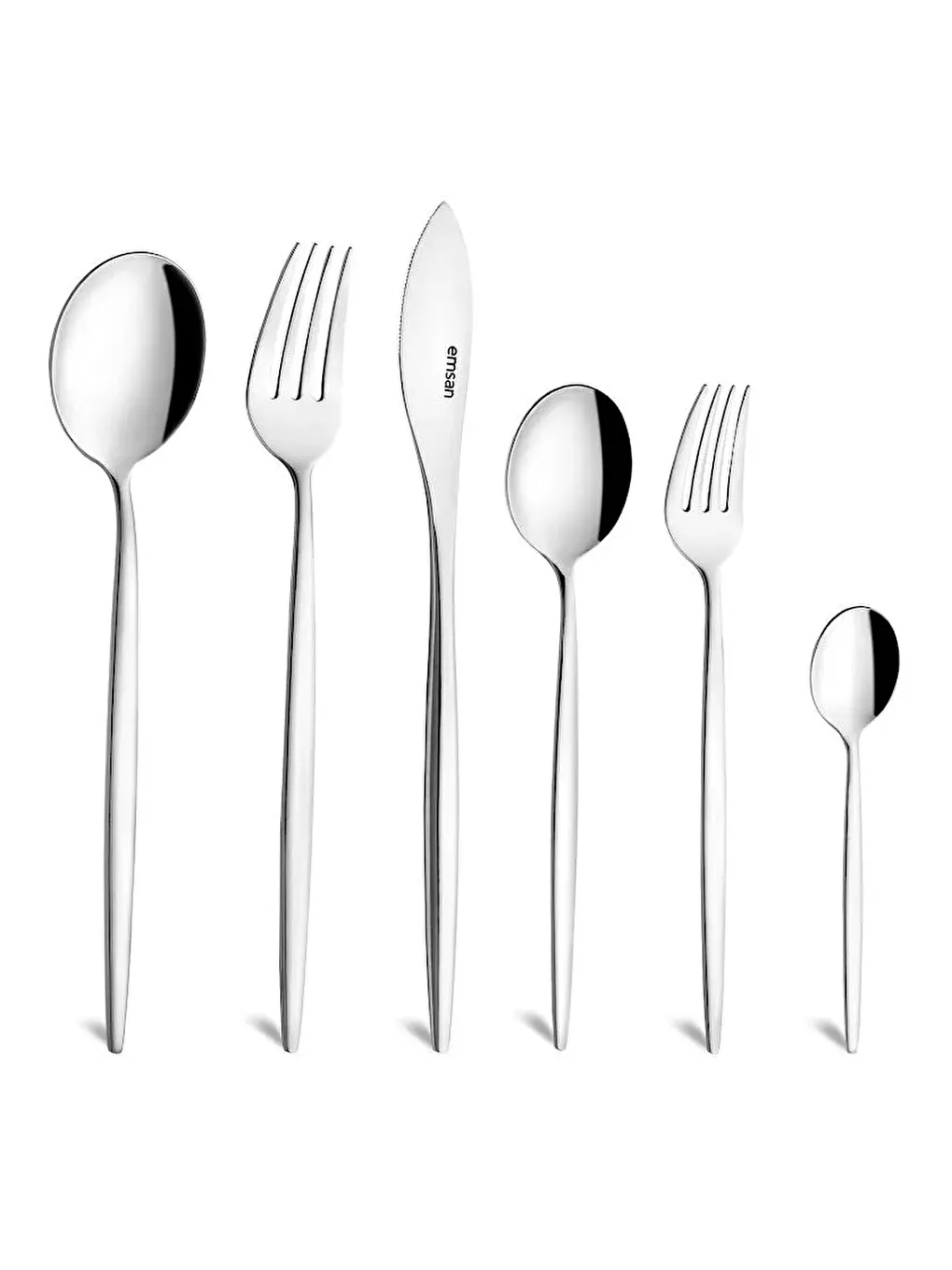 Gri Hera 72 Parça 12 Kişilik Çatal Kaşık Bıçak Takımı Lüks Kutulu-8