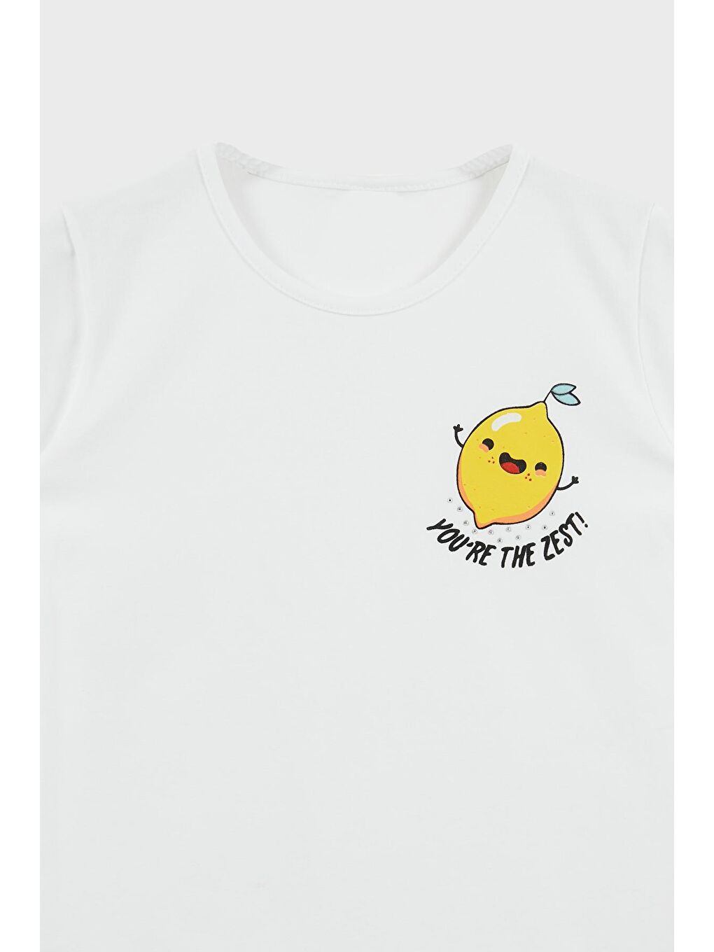 Beyaz Baskılı V Yaka % 100 Pamuk T Shirt 5922614-2