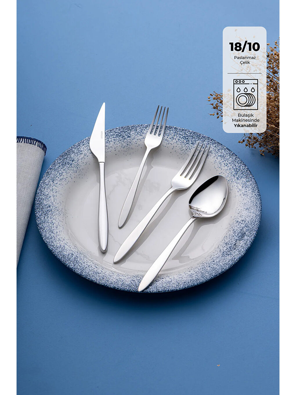 Gri Yakamoz 24 Parça Kutulu Çatal Kaşık Bıçak Takımı