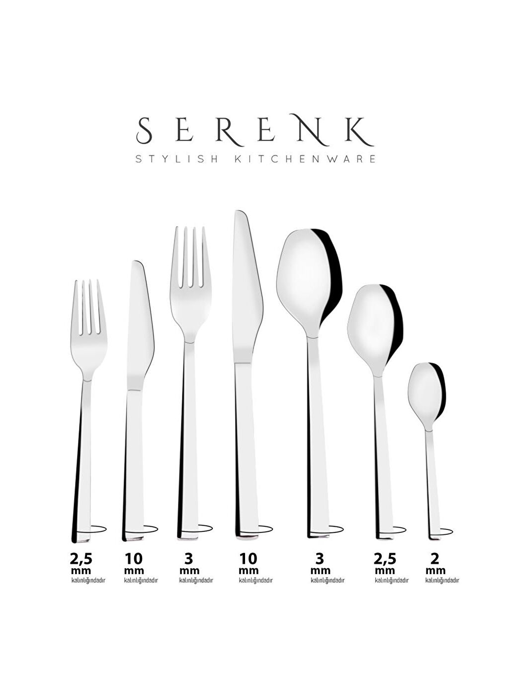 Gri New York Çelik Çatal Kaşık Bıçak Takımı 42 Parça, Premium 18/10 Paslanmaz Çelik Malzeme-3