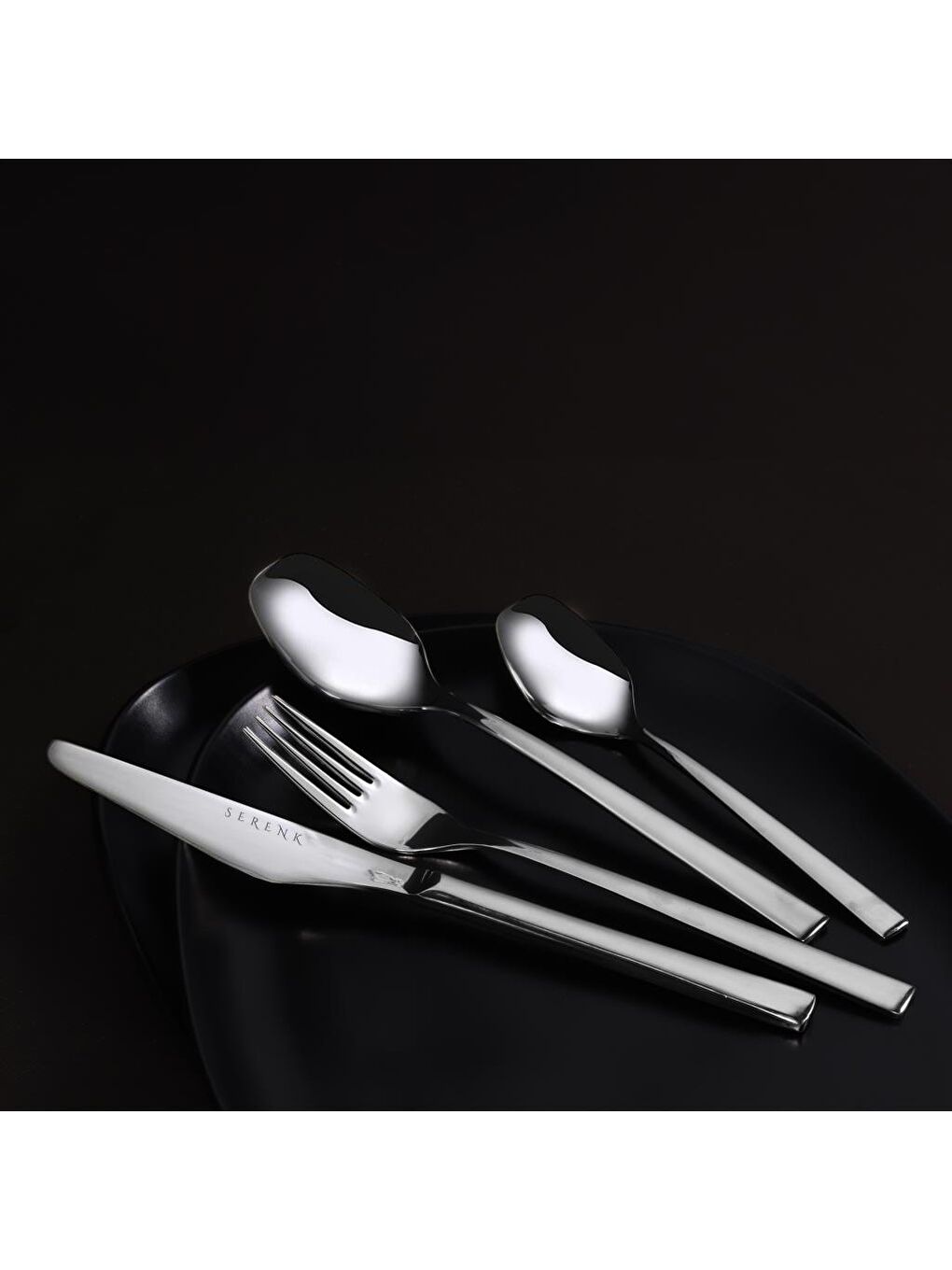 Gri New York Çelik Çatal Kaşık Bıçak Takımı 24 Parça, Premium 18/10 Paslanmaz Çelik Malzeme-2