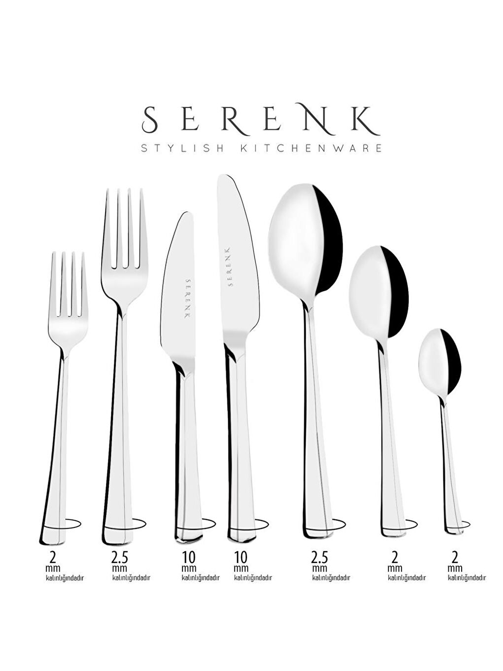 Gri Paris Çelik Çatal Kaşık Bıçak Takımı 18 Parça, Premium 18/10 Paslanmaz Çelik-4