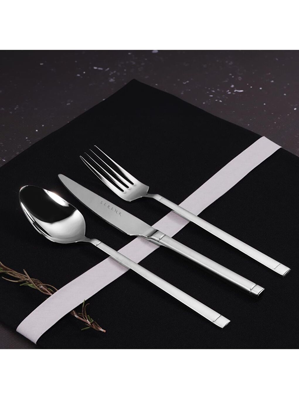 Gri Barselona Çelik Çatal Kaşık Bıçak Takımı 18 Parça, Premium 18/10 Paslanmaz Çelik-1